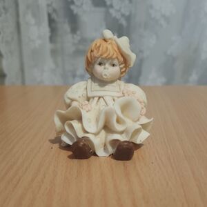 Charming Cream and Brown Baby Doll Sculpture